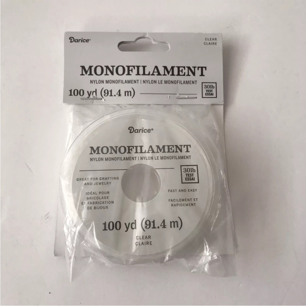 Darice Nylon Monofilament 100 yards ,2 Nicole Quality Value Beads.